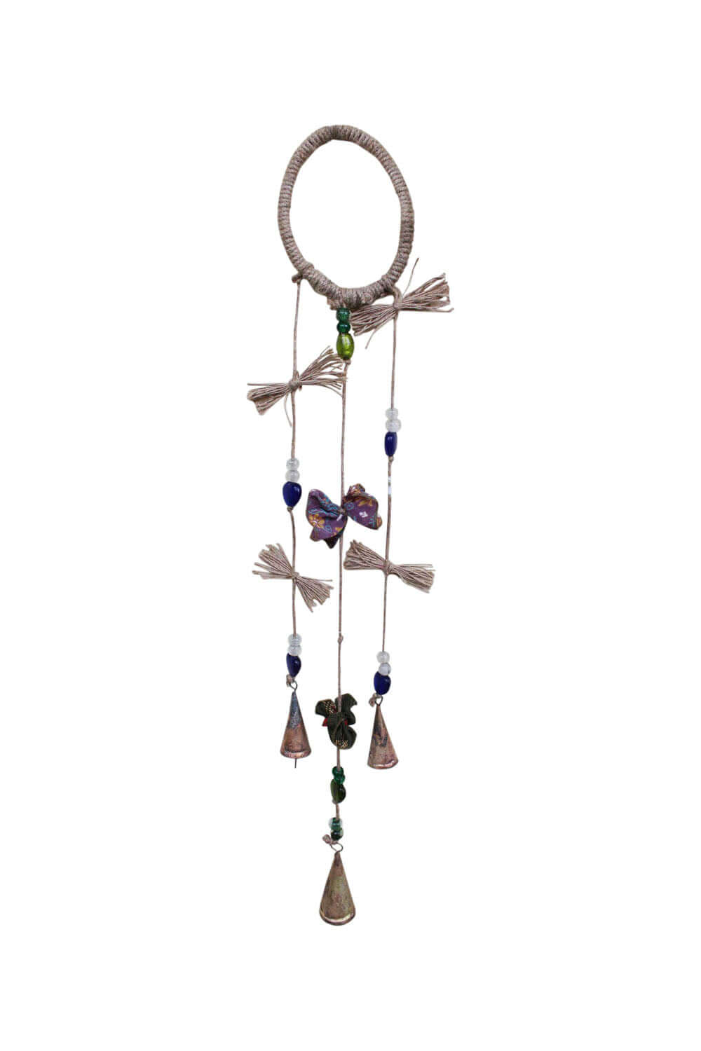 Handcrafted jute and tin bells to protect your home. Ward off negativity and invite positivity with our witchy door hangers.